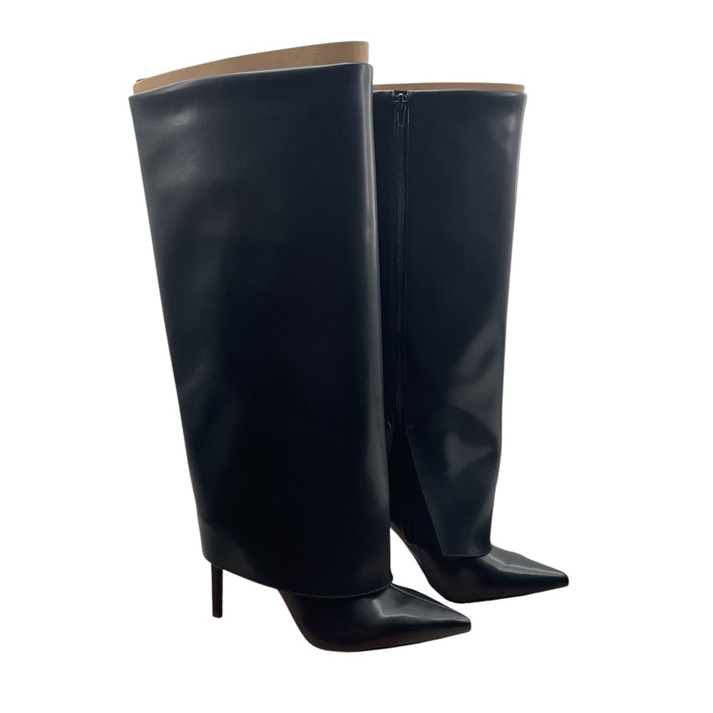 INC International Concepts Skylar Black Gaiter Pointed Toe Stiletto Boots 11M
